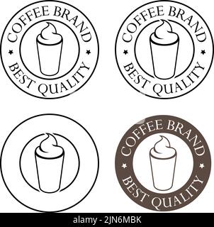 Iced Coffee Icon with Text isolated on a White Background Stock Vector