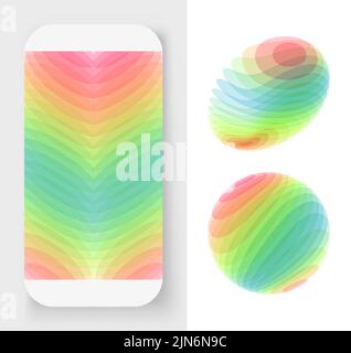 Set of various overlapping elements. Abstract geometric design. Modern screen design for mobile app and web. 3d vector illustration for banners, placa Stock Vector