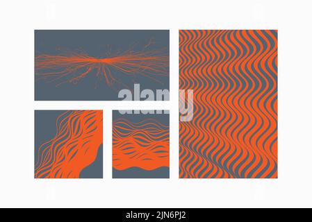 Wavy pattern with optical illusion. Abstract striped background. Vector illustration with wry lines. Stock Vector