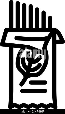 spaghetti spinach line icon vector illustration Stock Vector Image ...