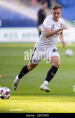 Bolton, UK. 9th August, 2022. Luke Bolton (24) of Salford City warms up during the Carabao Cup match between Bolton Wanderers and Salford City at the University of Bolton Stadium, Bolton on Tuesday 9th August 2022. (Credit: Mike Morese | MI News) during the Carabao Cup match between Bolton Wanderers and Salford City at the University of Bolton Stadium, Bolton on Tuesday 9th August 2022. (Credit: Mike Morese | MI News) Credit: MI News & Sport /Alamy Live News Stock Photo