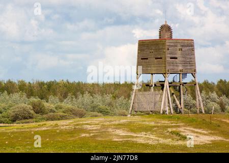 bird watching tower, Vogelbeobachtungsturm Stock Photo