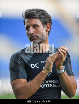 Cardiff, UK. 09th Aug, 2022. Danny Cowley manager of Portsmouth in Cardiff, United Kingdom on 8/9/2022. (Photo by Mike Jones/News Images/Sipa USA) Credit: Sipa USA/Alamy Live News Stock Photo