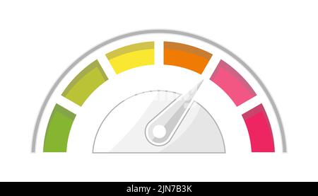 Credit score icon set vector. Bank indicator of client credit history from bad to good. Payment history measurement tool. Stock Vector