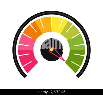 Credit score icon set vector. Bank indicator of client credit history from bad to good. Payment history measurement tool. Stock Vector