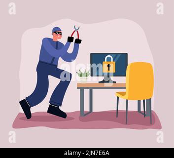 hacker with cable cutters Stock Vector Image & Art - Alamy