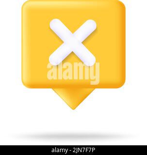 Speech bubble 3d icon message concept. Realistic speech bubble with dots for chat. Vector illustration message box Stock Vector
