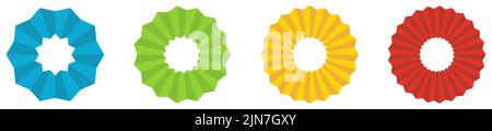 Round ornament rosette like shape, version with different number of folds Stock Vector