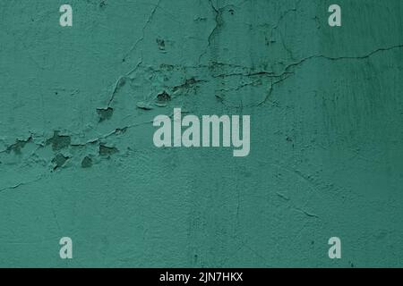 Old grunge crack wall texture , emerald green color Stock Photo