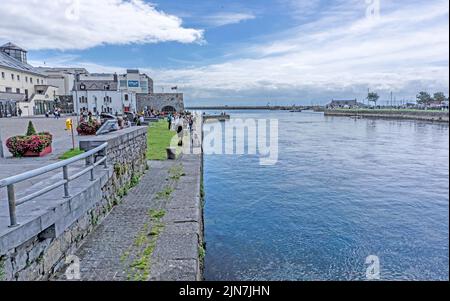 The River Corrib seen here in the centre of Galway City, Ireland Stock ...