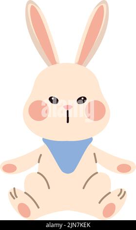 cute rabbit seated animal farm icon vector illustration design Stock ...