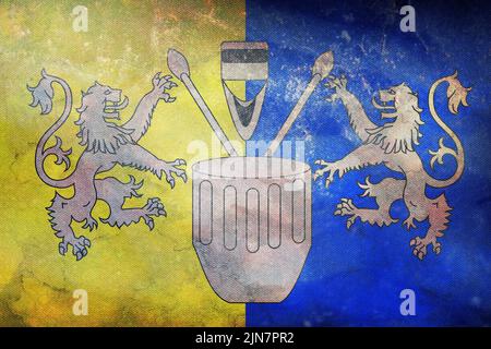 retro flag of Bantu peoples Toro people with grunge texture. flag representing ethnic group or culture, regional authorities. no flagpole. Plane desig Stock Photo