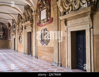 Biblioteca Comunale dell'Archiginnasio Bologna Italy Stock Photo