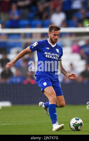 Joe Ralls #8 of Cardiff City  in action during the game Stock Photo