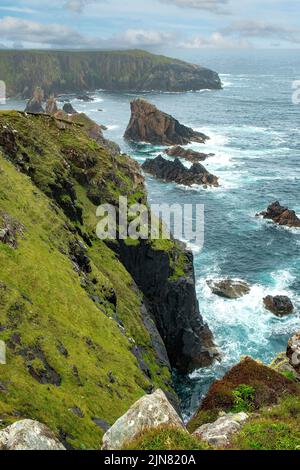 Sea Stacks, Mangersta, Isle of Lewis, Outer Hebrides, Scotland Stock Photo