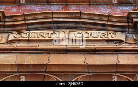 Inland Revenue office, Warrington, former County Court and Inland Revenue building at the junction of Winmarleigh Street, Cheshire, England, WA1 1AG Stock Photo