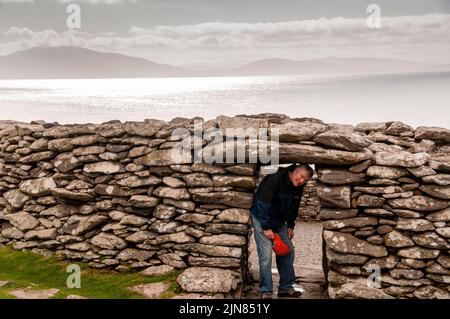 Dunbeg Fort on Dingle Peninsula in Ireland. Stock Photo