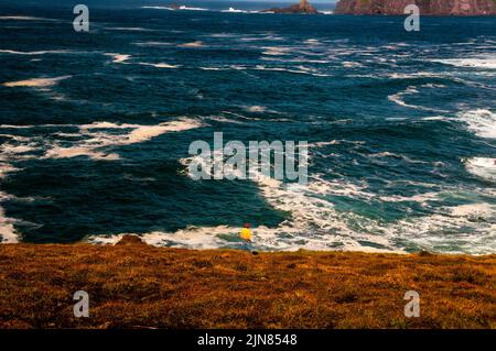 Dunmore Head promontory and most western point of Ireland on Dingle Peninsula. Stock Photo