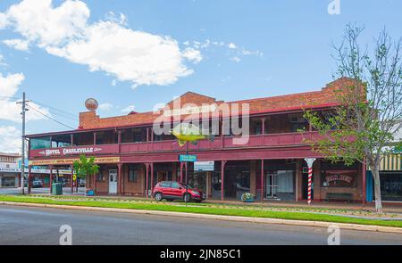 View of the old Charleville Hotel pub in Charleville, Queensland, QLD ...