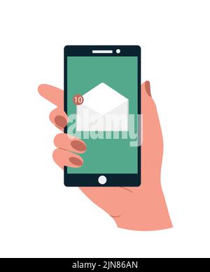 Hand with smartphone Stock Vector