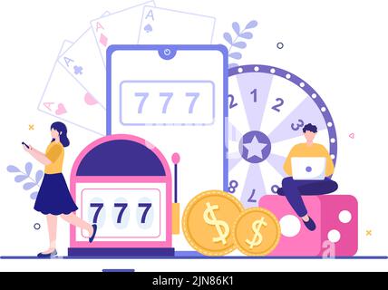 Online Betting Sports Game with Gold Coins and Live Bet Application Service Sport Broadcast in Hand Drawn Cartoon Flat Illustration Stock Vector