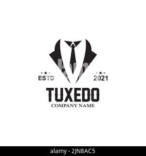 Bow Tie Men Mafia Tuxedo Suit Men Fashion Tailor Clothing Vintage Classic Logo Design Vector Stock Vector