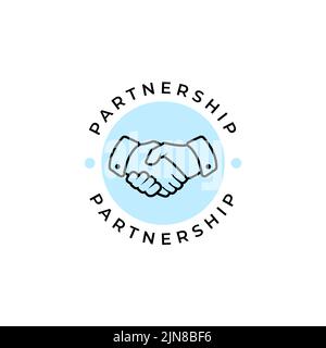 Handshake and partnership logo design template. Best deal logo design Stock Vector