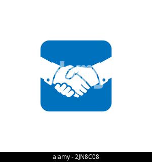 Handshake and partnership logo design template. Best deal logo design Stock Vector