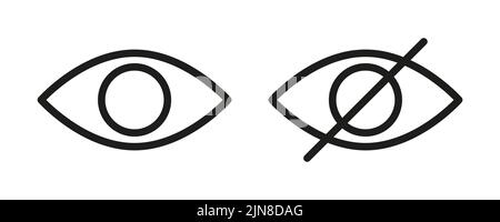 Password hidding icons isolated in white background. Icons for data privacy and sensitive content mark. Outline vector illustration Stock Vector