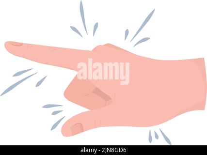 Pointing semi flat color vector hand gesture Stock Vector