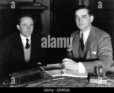 MERIAN C. COOPER and JOHN HAY WHITNEY Executive Vice President and President of Pioneer Pictures  : producers of the first new full Technicolor (3 strip) feature film MIRIAM HOPKINS in BECKY SHARP 1935 director ROUBEN MAMOULIAN Pioneer Pictures Corporation / RKO Radio Pictures Stock Photo