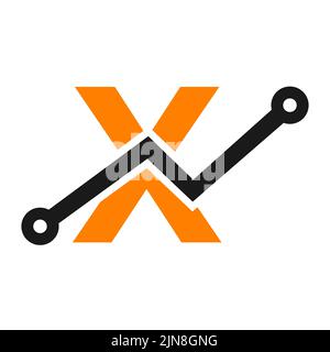 Digital Letter X Technology Icon Logo Design. Business, Investment, Financial Logo on Letter X Template Stock Vector