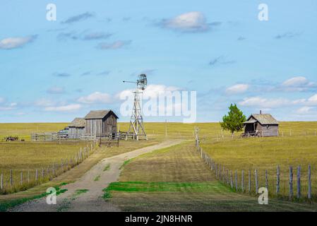 Landscape of 1880 town in South Dakota Stock Photo