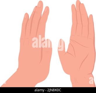Up five semi flat color vector hand gesture Stock Vector