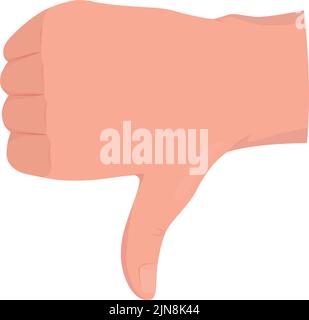 Dislike semi flat color vector hand gesture Stock Vector