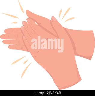 Applauding semi flat color vector hand gesture Stock Vector