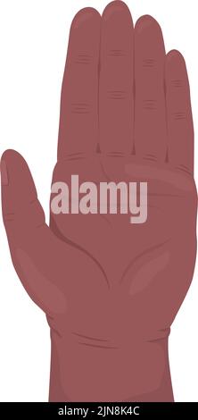 Hand up semi flat color vector hand gesture Stock Vector