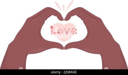 Show love semi flat color vector hand gesture Stock Vector