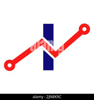 Digital Letter I Technology Icon Logo Design. Business, Investment, Financial Logo on Letter I Template Stock Vector
