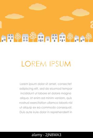 Townscape Background Illustration With Text Space. Vector Illustration. Stock Vector