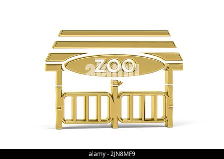 Golden 3d zoo icon isolated on white background - 3d render Stock Photo