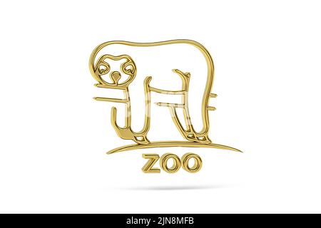 Golden 3d zoo icon isolated on white background - 3d render Stock Photo