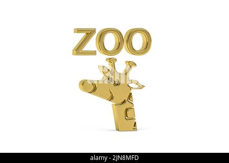 Golden 3d zoo icon isolated on white background - 3d render Stock Photo