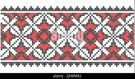 Vector illustration of Ukrainian folk seamless pattern ornament. Ethnic ornament. Stock Vector