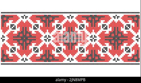 Vector illustration of Ukrainian folk seamless pattern ornament. Ethnic ornament. Stock Vector