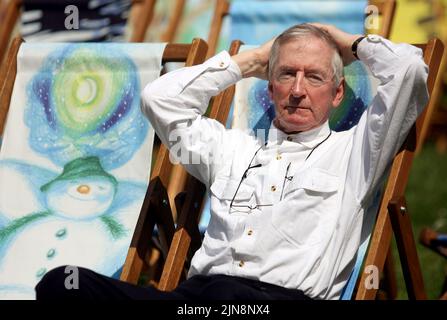 File photo dated 29/05/08 of author Raymond Briggs posing for media in a designer deckchair in Hyde Park, London. Author and illustrator Raymond Briggs, who is best known for the 1978 classic The Snowman, has died aged 88, his publisher Penguin Random House said. Issue date: Wednesday August 10, 2022.