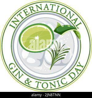 International Gin and Tonic Day Banner illustration Stock Vector