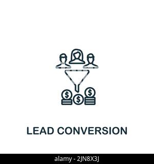 Lead Conversion icon. Monochrome simple Digital Marketing icon for templates, web design and infographics Stock Vector