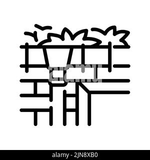 Gutter clearance color line icon. Garden service. Editable stroke. Stock Vector