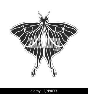 Art nouveau style basic butterfly element. 1920-1930 years vintage design. Symbol motif design. Isolated on white. Stock Vector